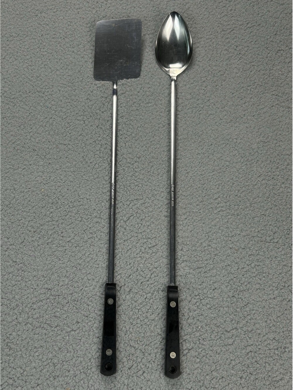 Vintage Lewis Stainless Steel 23" 25" BBQ Spatula Spoon Bakelite Handle Set LS38
